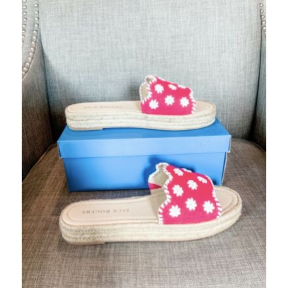 NIB Jack Rogers Palmer Magenta & White Sandals - Picture 6 of 8